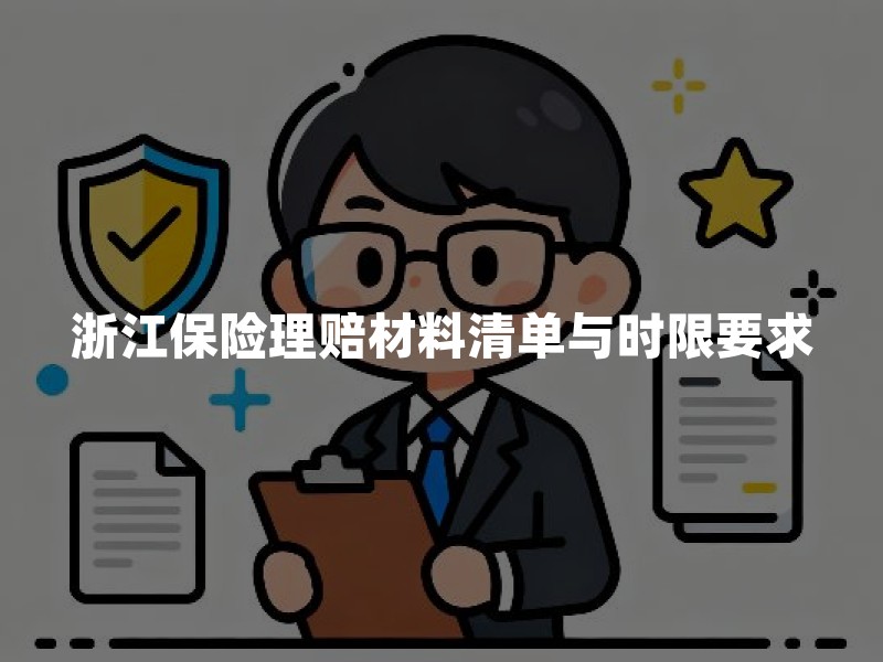 浙江保险理赔材料清单与时限要求（2026实务指南）