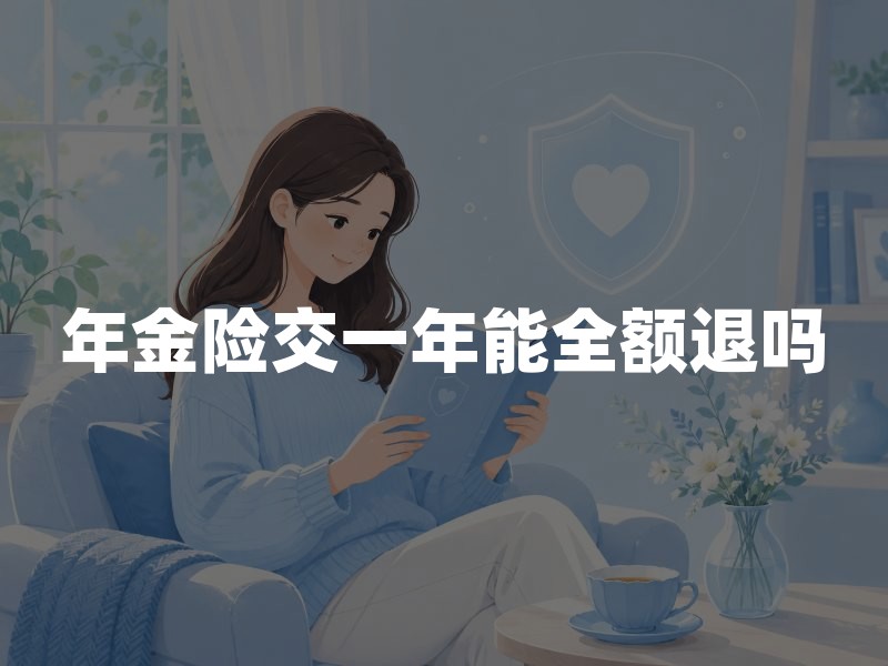 年金险交一年能全额退吗？2026年年金险退保规则