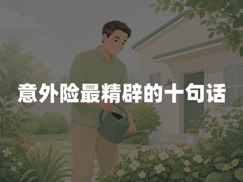 意外险最精辟的十句话(2026年意外险十大解释)